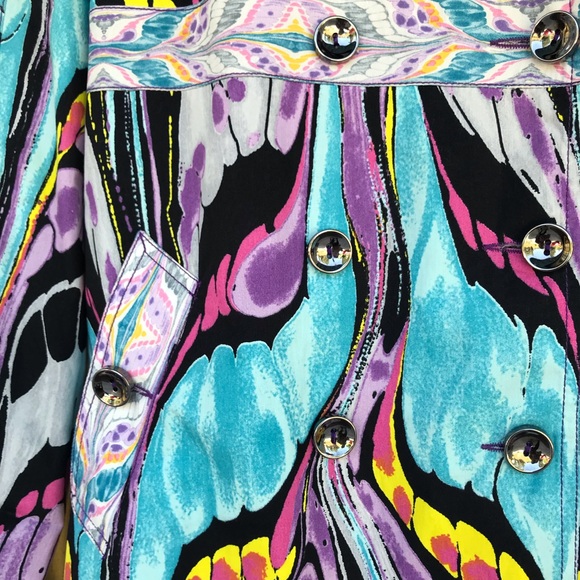 CUSTO Barcelona,  butterfly wing print trench coat, size 44 equals 12 - Picture 5 of 16